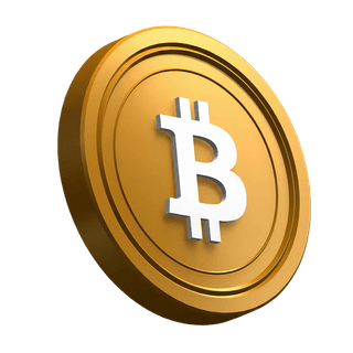 Moneta Bitcoin (BTC) ukazana pod kątem w sekcji hero